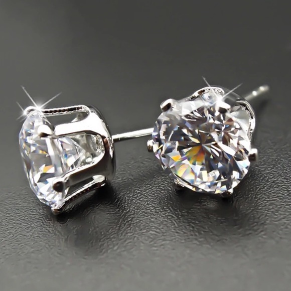 NEW 2CT 925 STERLING SILVER DIAMOND EARRINGS, WONDERFUL EARRINGS, WOW EARRINGS - Picture 5 of 5